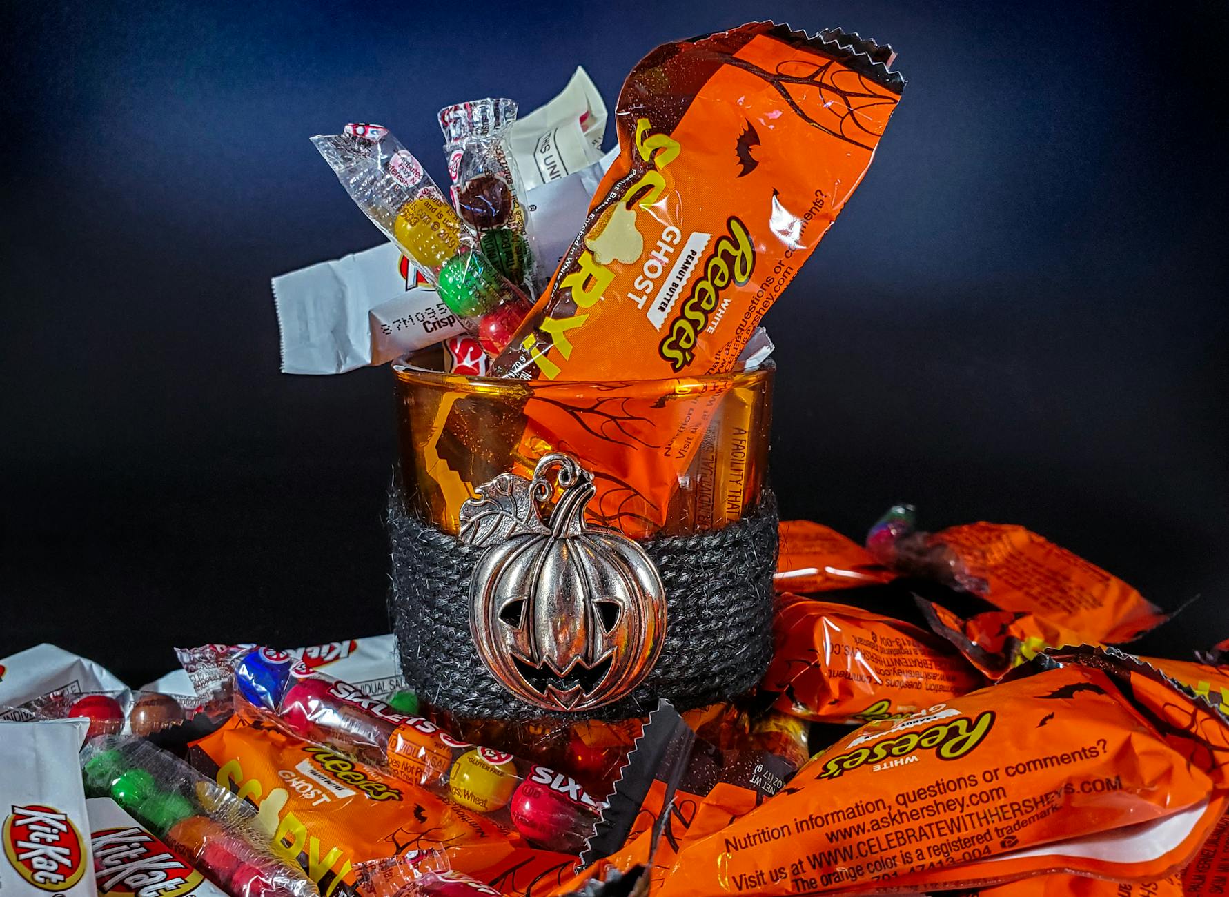 candies in a glass bowl